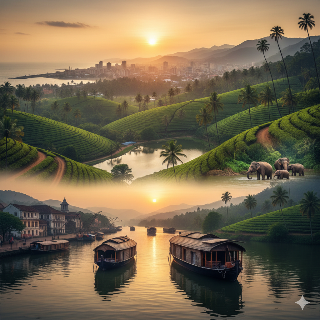 Trivandrum - Alleppey - Cochin - Ooty - Kodaikanal - Thekkady - Trivandrum